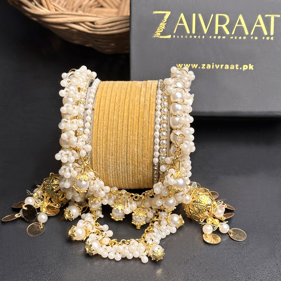 Velvet & Pearl Hanging Gajra Set