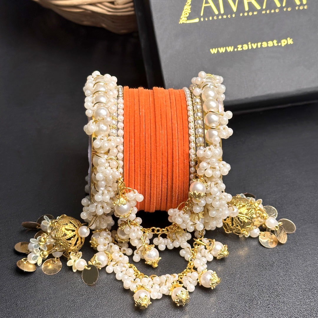 Velvet & Pearl Hanging Gajra Set