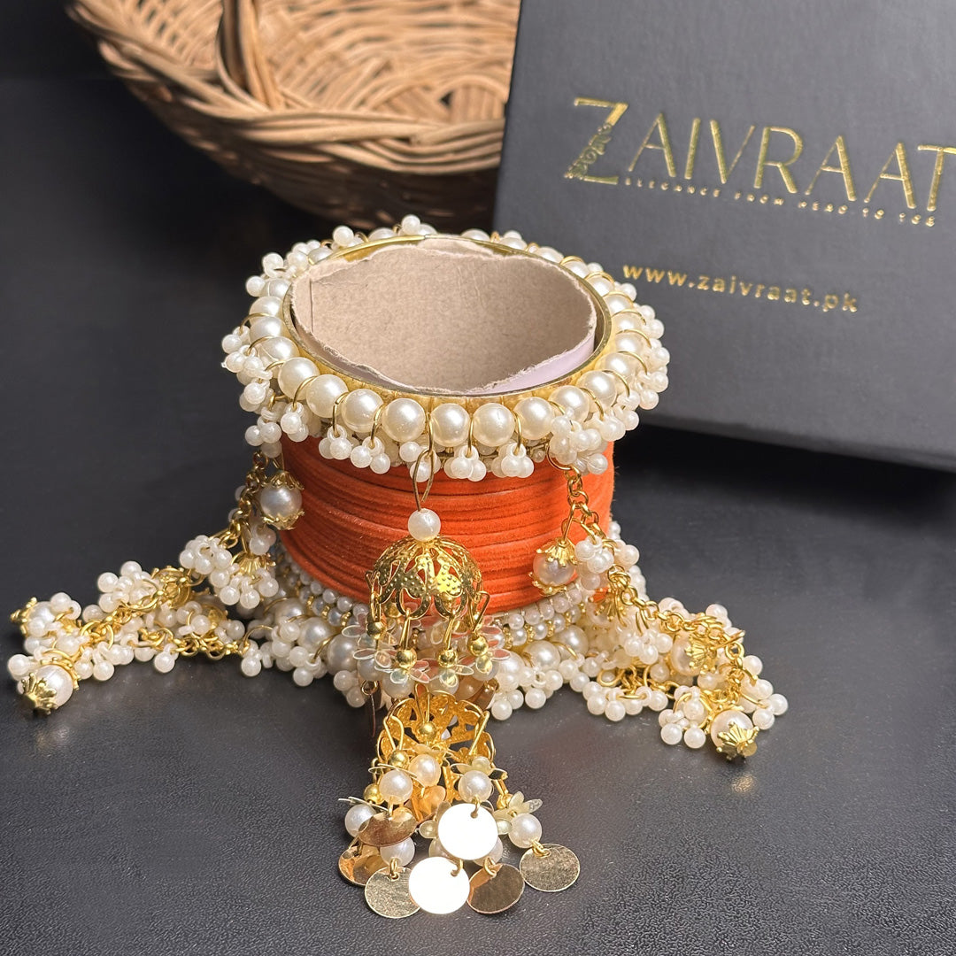 Velvet & Pearl Hanging Gajra Set