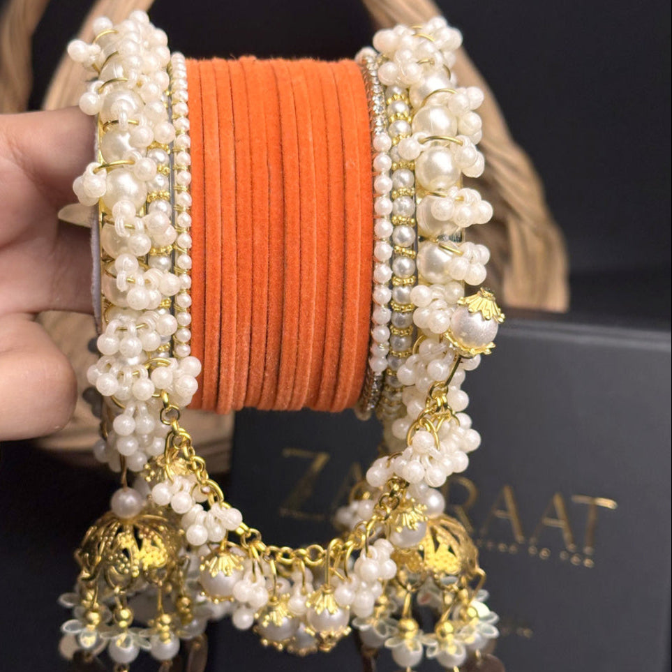 Velvet & Pearl Hanging Gajra Set