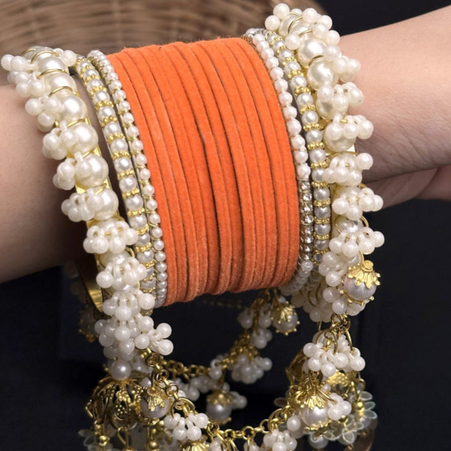 Velvet & Pearl Hanging Gajra Set