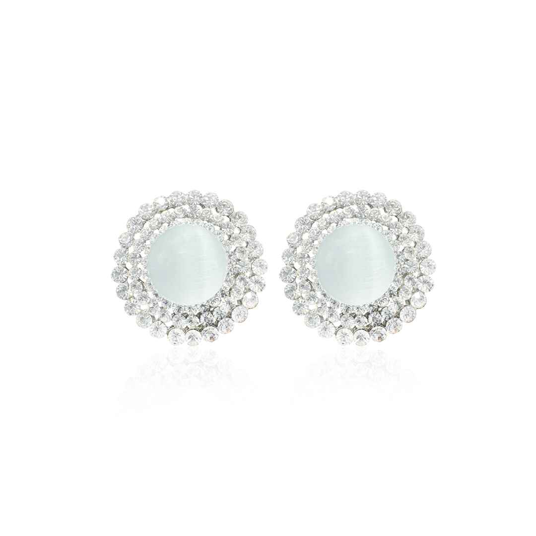 Zaivraat Crystal Moonstone Stud Earring - E18