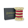 Elegant maroon bridal velvet bangle set with traditional design, perfect for weddings and festive occasions.