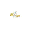 Double White Square-Cut Crystal Ring - Zaivraat 