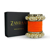 Orange velvet bridal bangles with pearl  – traditional wedding j